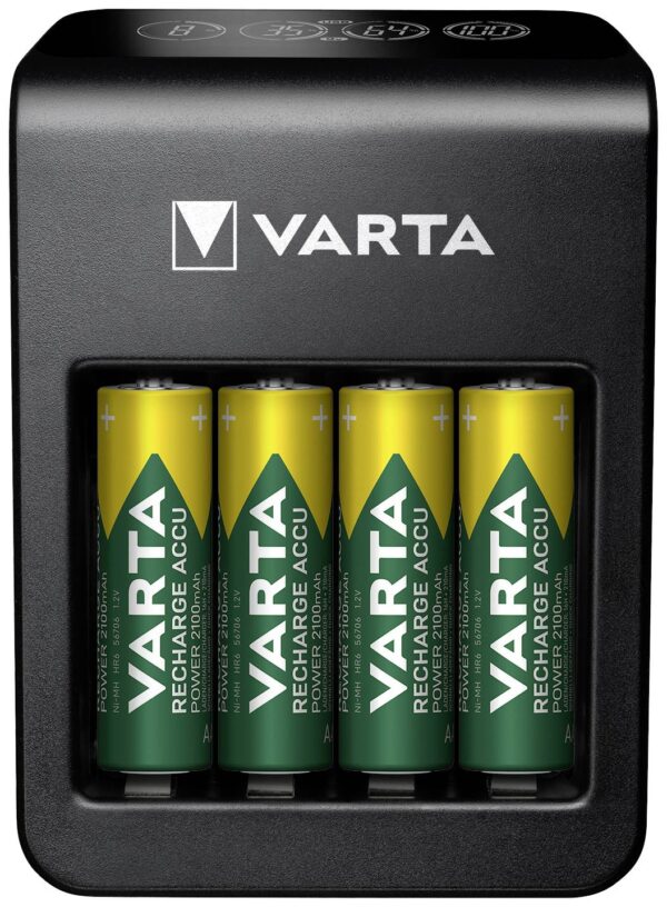 Varta LCD Plug Charger+ 4x 56706 punjac okruglih stanica nikalj-metal-hidridni micro (AAA), mangan (AA), 9 V block
