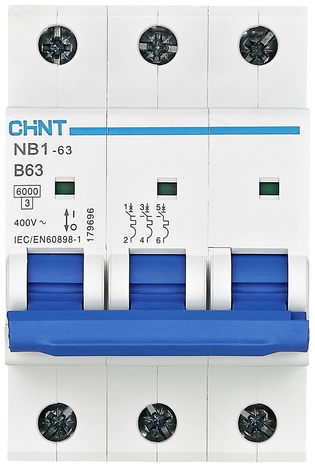 Chint 179695 NB1-63 3P B6 6kA DB zastitna sklopka za vodove 3-polni 6 A 240 V, 415 V