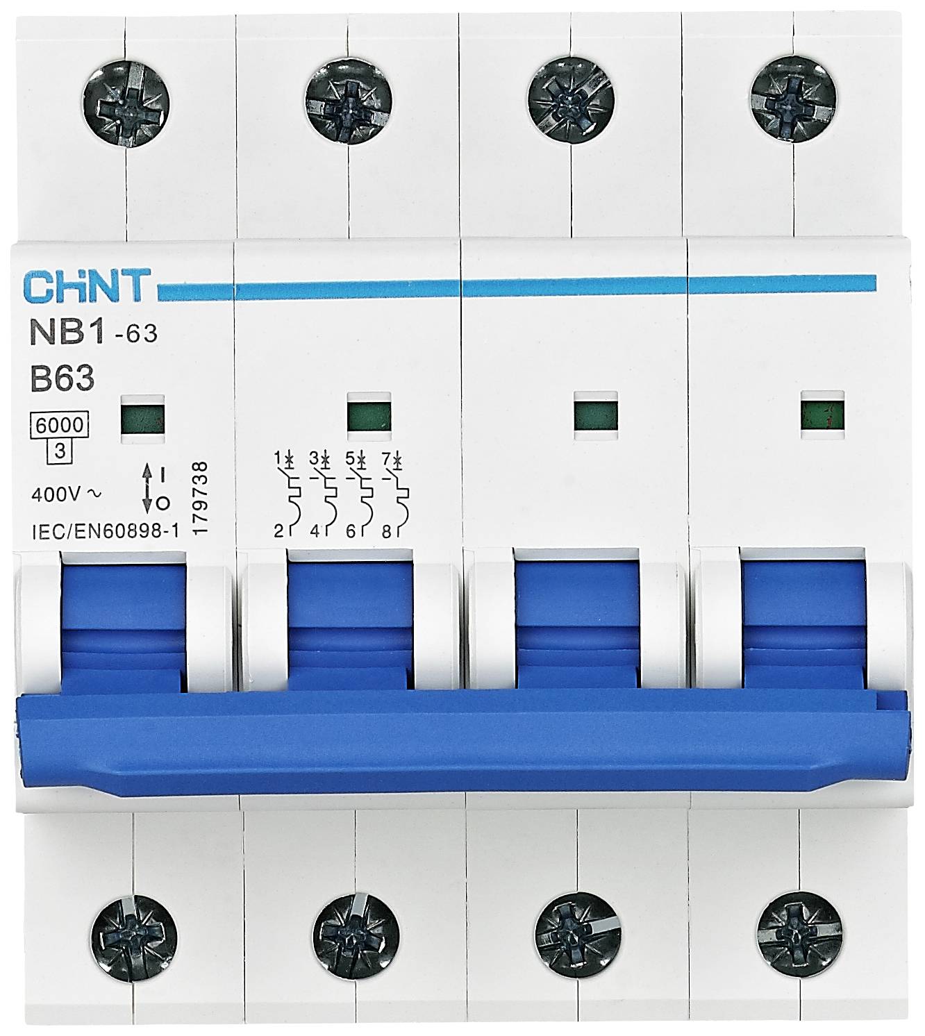 Chint 179733 NB1-63 4P B32 6kA DB zastitna sklopka za vodove 4-polni 32 A 240 V, 415 V