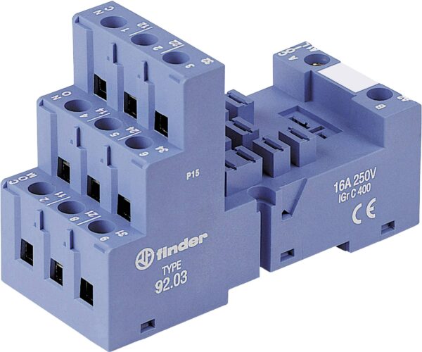Baza releja Finder 92.03 Pogodno za serije (relej): Finder serije 62 Finder 62.31, Finder 62.32, Finder 62.33 (D k s k V) 91.3 k 40 k 60.9 mm