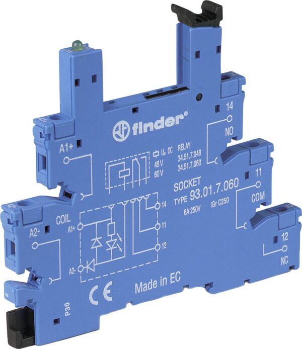 Finder 93.01.0.125 baza releja (D k s k V) 75,6 k 6,2 k 87,9 mm