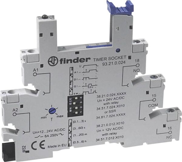 Finder 93.21.0.024 baza releja (D k s k V) 75,6 k 6,2 k 87,9 mm