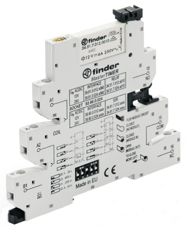 Finder 39.81.0.012.0060 spojni relej 12 V/DC, 12 V/AC 6 A 1 promena