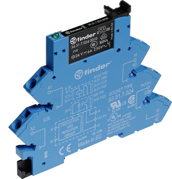 Finder 38.61.0.125.0060 spojni relej 110 V DC/AC 6 A 1 promena