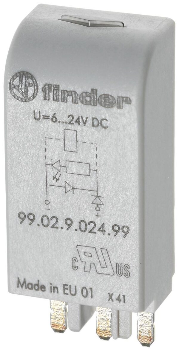 Modul, dioda slobodnog hoda, 6 do 220 V DC, sa diodom za zastitu od obrnutog polariteta Finder plug-in modul 99.02.3.000.00