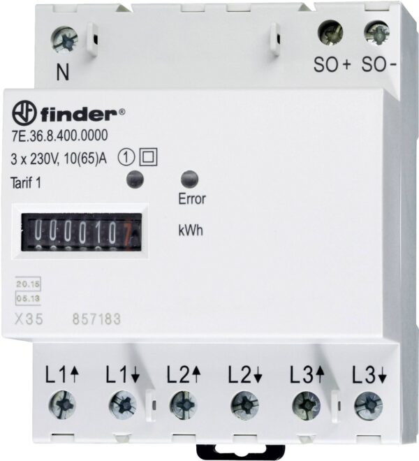 Finder 7E.36.8.400.0010 trofazno mehanicko brojilo 65 A MID dozvola: da