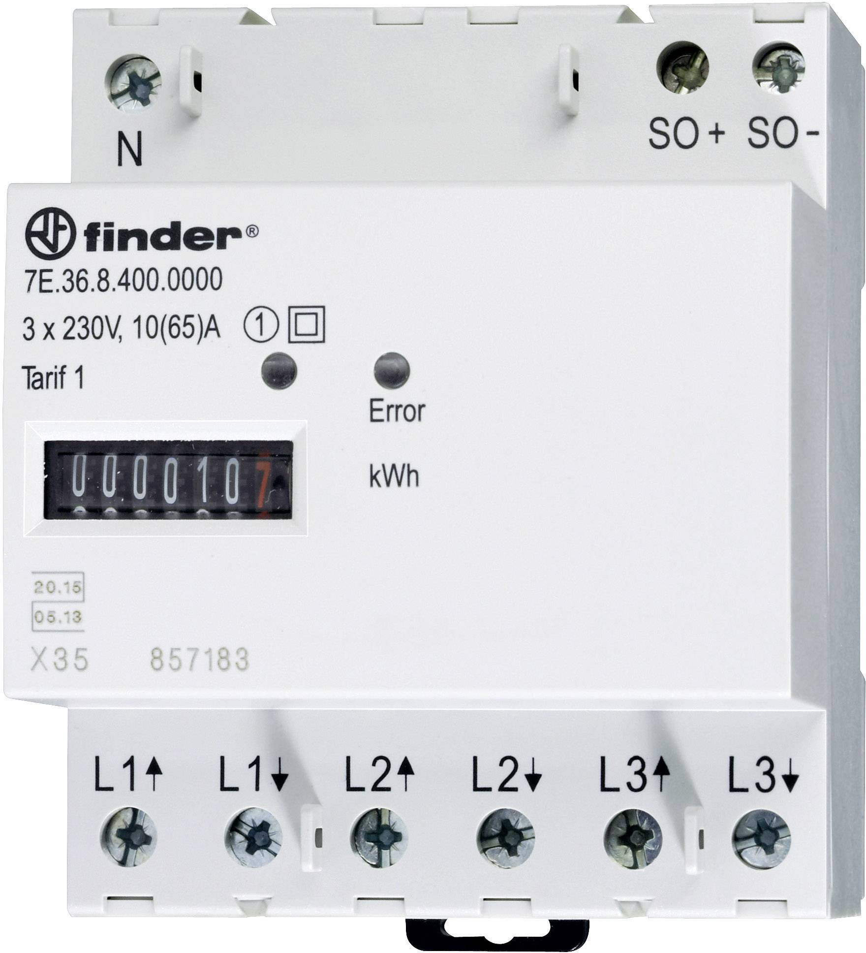 Finder 7E.36.8.400.0010 trofazno mehanicko brojilo 65 A MID dozvola: da