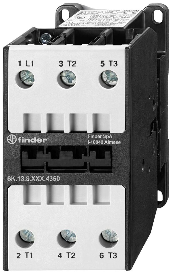 Industrijski kontaktor za montaznu sinu, 3 NO kontakta 50 A (400 V - AC 3), 22 kV, kalem 230 V AC Finder 6K.13.8.230.4350 industrijski relej 3 NO kontakta 22 kV 230 V/AC 50 A