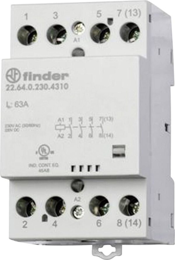 Finder 22.64.0.230.4310 kontaktor 4 NO 230 V/DC, 230 V/AC 63 A