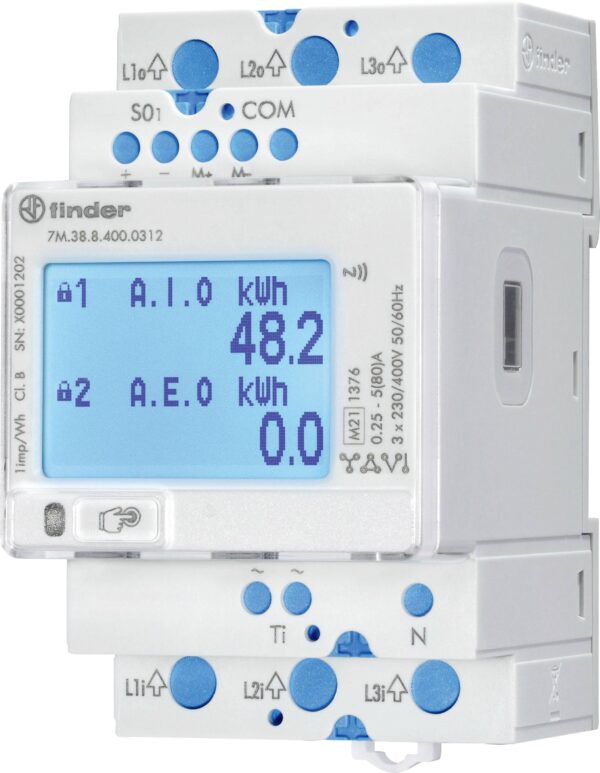 Finder 7M.38.8.400.0312 dvosmerni brojilo na DIN sinu digitalno 80 A