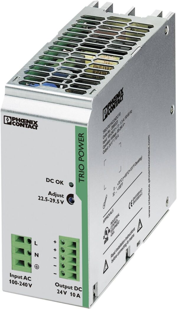 Phoenix Contact TRIO-PS/1AC/24DC/10 DIN-napajanje (DIN-sina) 24 V/DC 10 A 240 V Broj izlaza: 1 xSadrzaj 1 kom.