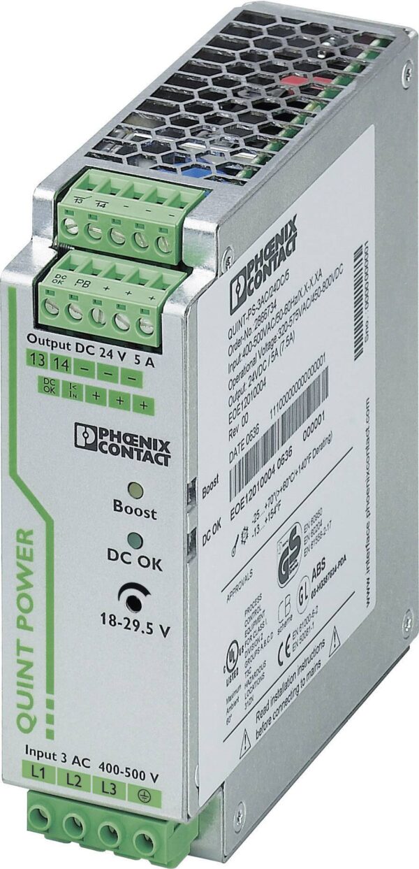 Phoenix Contact KUINT-PS/3AC/24DC/5 DIN napajanje (DIN sina) 24 V/DC 5 A 120 V Broj izlaza: 1 xSadrzaj 1 kom.