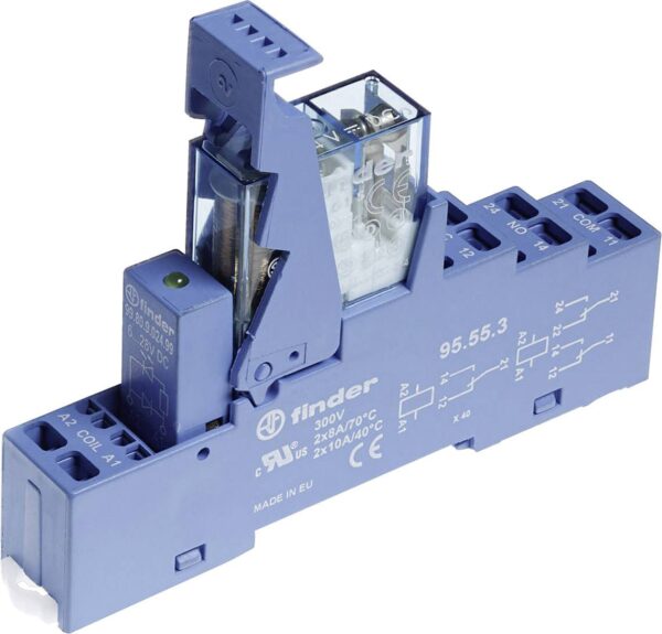 Finder 49.72.9.024.0050 relejni modul Nazivni napon: 24 V/DC 2 komutacija