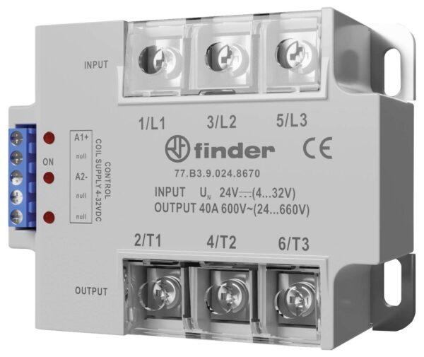 Finder solid state relej 77D390248671 60 A Preklopni napon (maks.): 660 V/AC