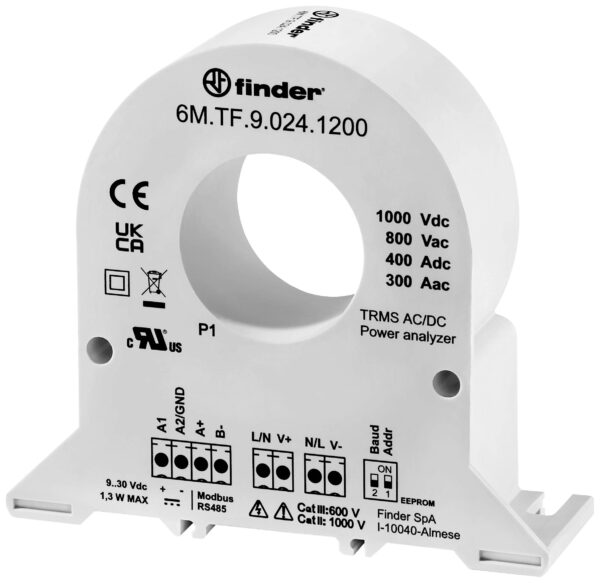 Monofazni pretvarac energije za merenje TRMS AC i DC 300A - 800 V AC / 400A - 1000 V DC Finder 6M.TF.9.024.1200 energetski merni pretvarac