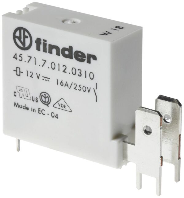 Relej sa stampanim i ravnim konektorima, 1 prikljucni kontakt 16 A, kalem 12 V DC osetljiv Finder 45.71.7.012.1310 PCB relej 12 V/DC 16 A 1 NE
