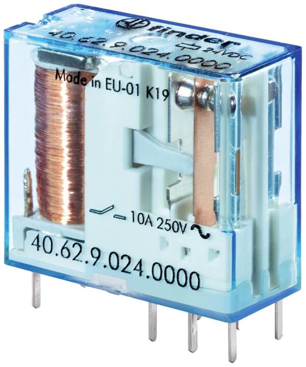 Relej sa utikacem i prikljuccima za stampanje, 2 preklopna kontakta za 10 A, kalem 110 V DC, osetljivi Finder 40.62.7.110.0000 PCB relej 110 V/DC 10 A 2 promene
