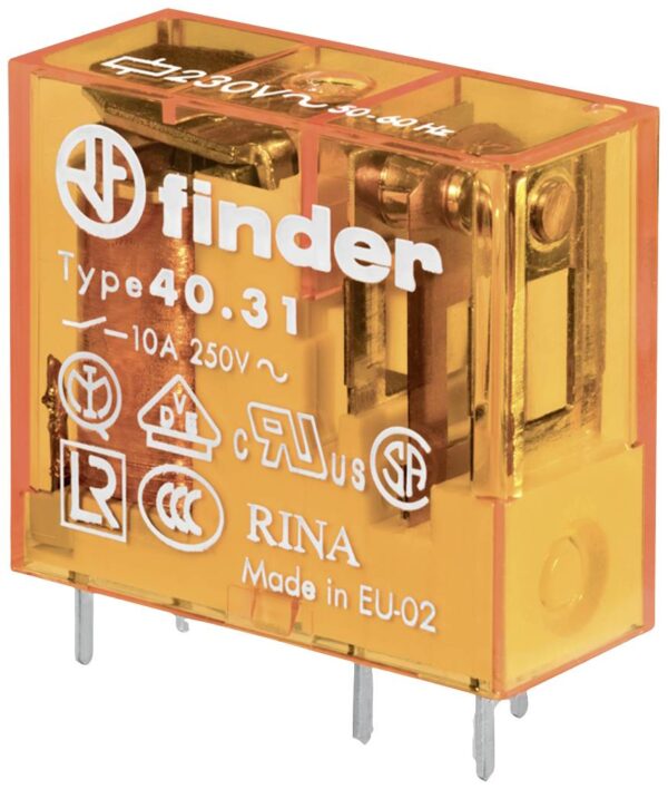 Finder 40.31.9.006.0000 PCB relej 6 V/DC 12 A 1 promena