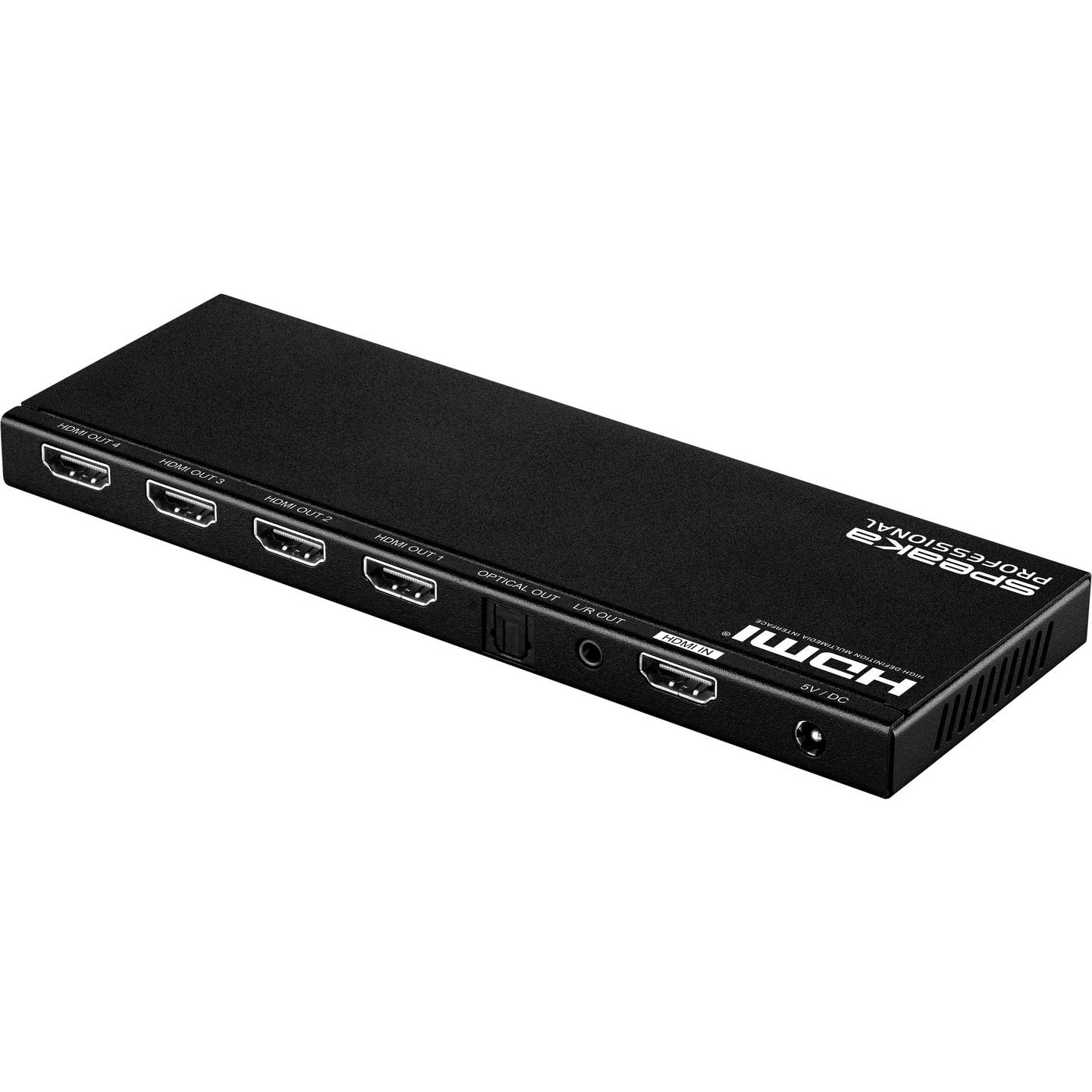 SpeaKa Professional HDMI Splitter 1x4 – Razdelnik sa ugrađenim konverterom, 4K UHD