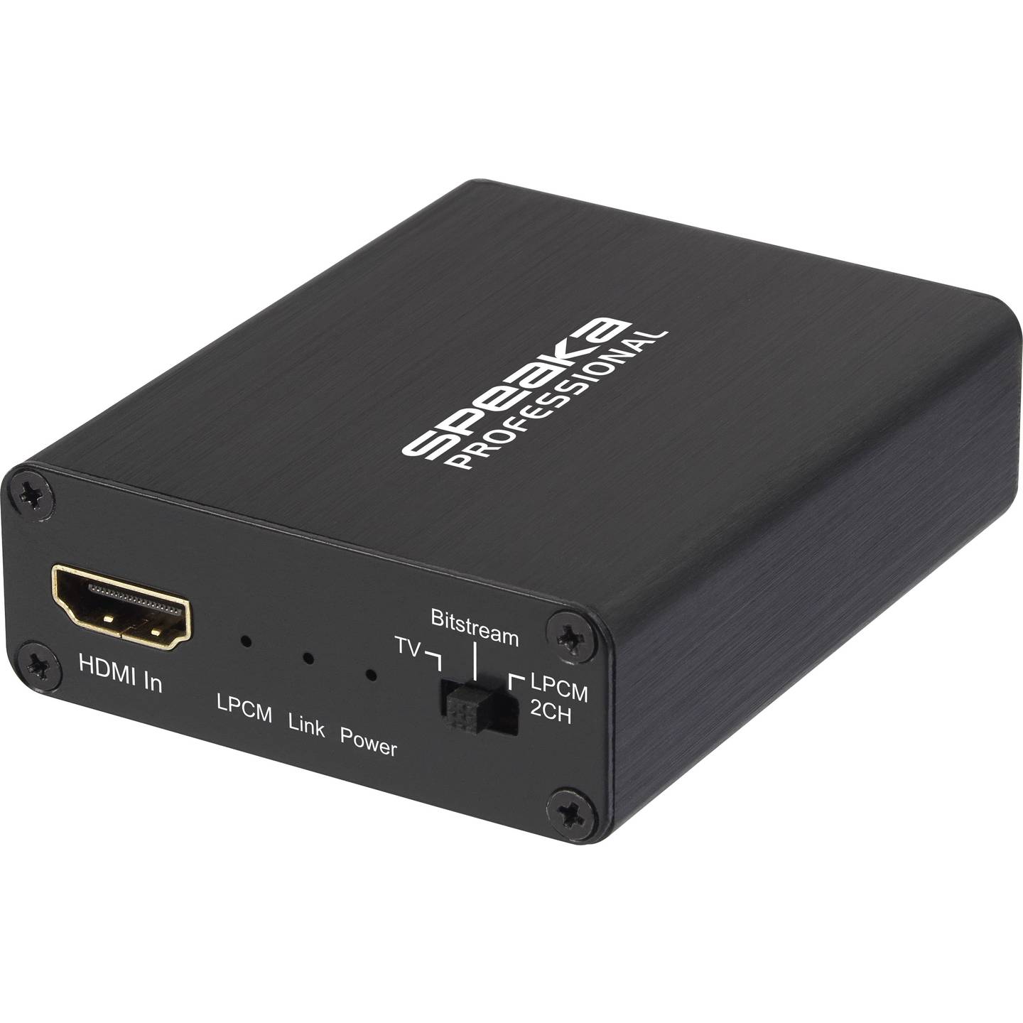 SpeaKa Professional HDMI Audio konverter SP-AE-H-TC-04V2 – HDMI na HDMI + Toslink + RCA + Jack, 4K UHD