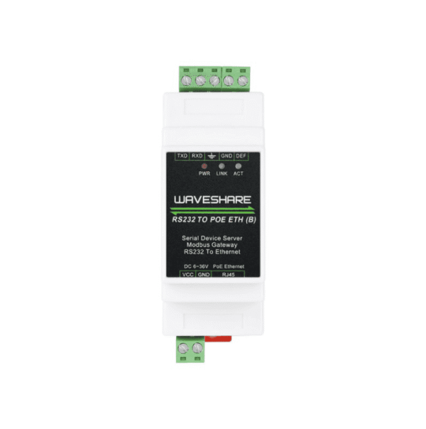 Industrijski serijski server RS232 - RJ45 Ethernet PoE DIN