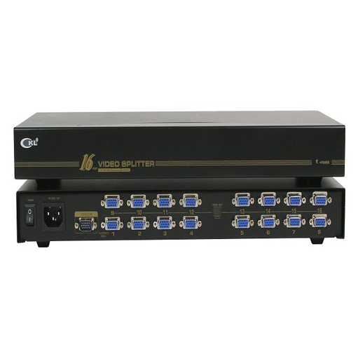 VGA Splitter CKL-916B – 1-IN/16-OUT, 450MHz, 2048x1536p, rackmount 19”