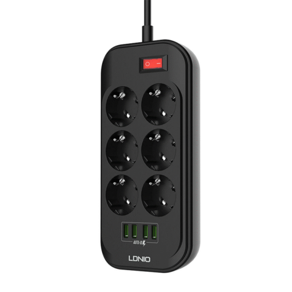 Produzni kabl LDNIO SE6403 sa 6 uticnica 4xUSB 2m