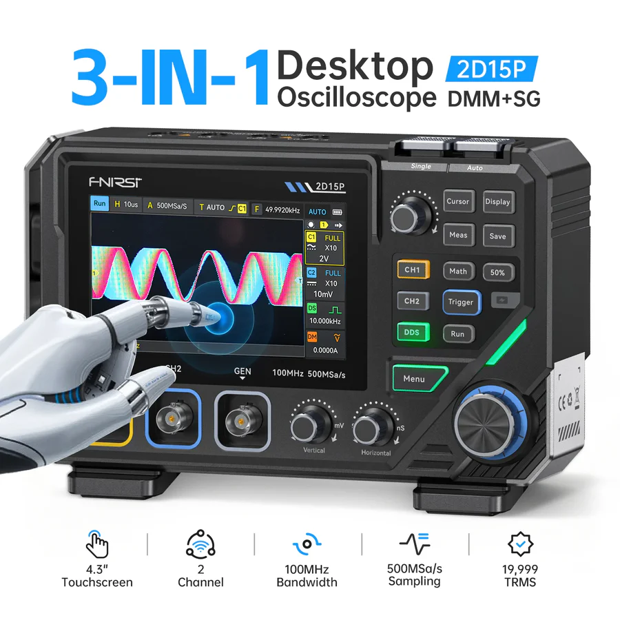Digitalni osciloskop multimetar FNIRSI 2D15P 2x100MHz 50MHz - Image 2