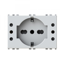 Utičnica šuko P503 Vimar Arke (crna, bela, metal) 4B.P503.V19B