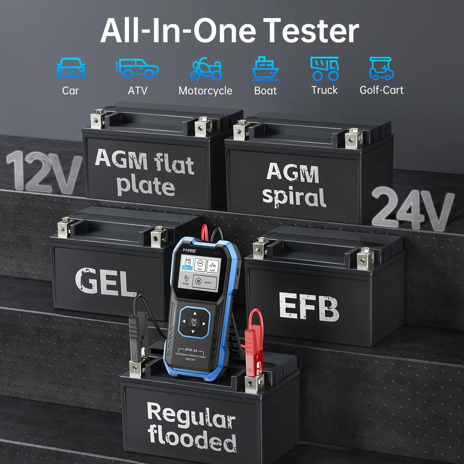 Tester akumulatora FNIRSI BTM-24 2000A CCA 12V/24V - Image 4