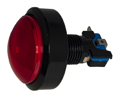 Taster L60 crveni, 60 mm, ispupčen, sa LED osvetljenjem, za ugradnju u ploču