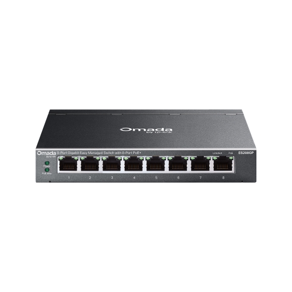 TP-Link ES208GP Omada PoE svič, 8× gigabit RJ45 sa PoE+, 64 W