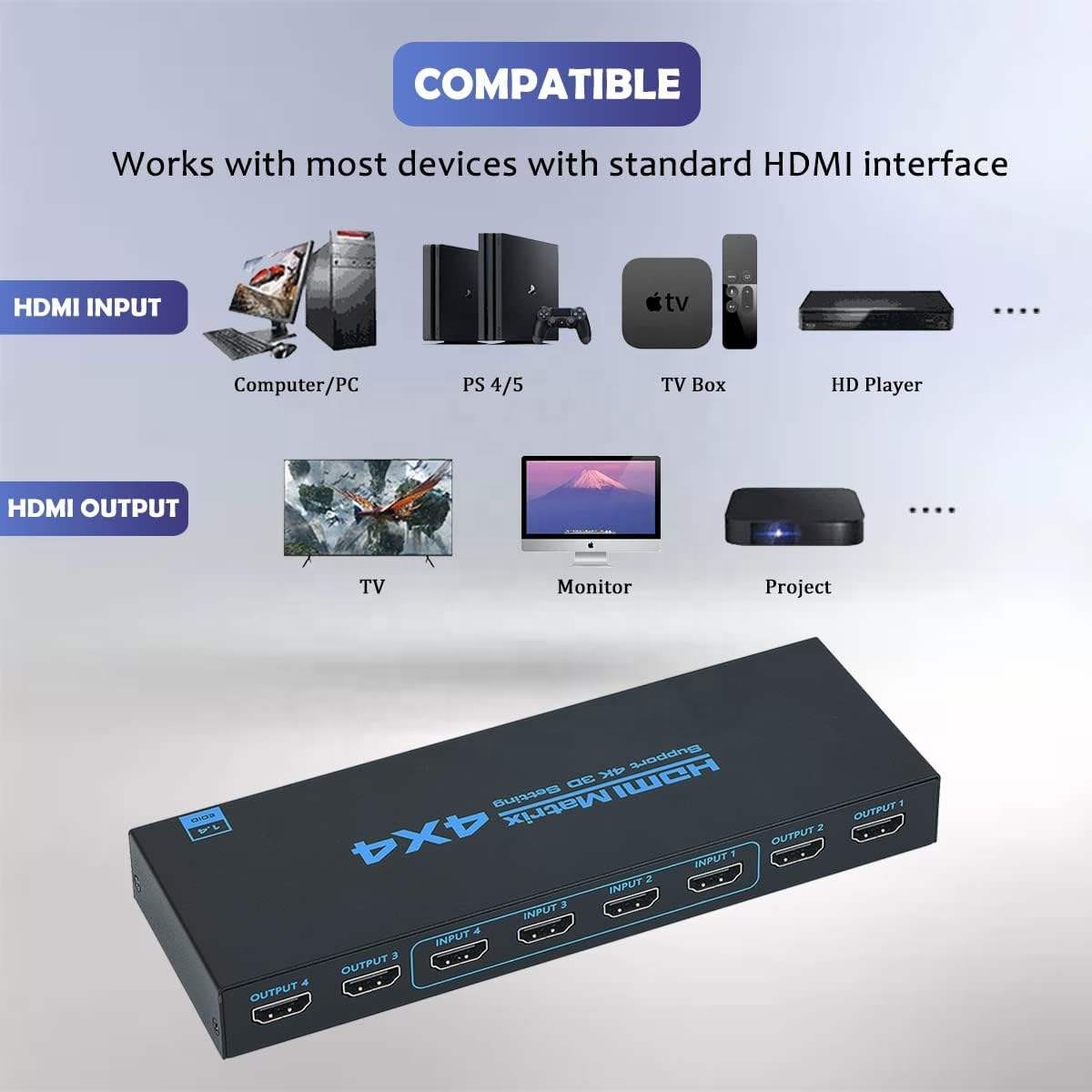 SYONG HDMI 4x4 matrix SP-MAT-404A svič i spliter sa 4 ulaza i 4 izlaza - Image 4