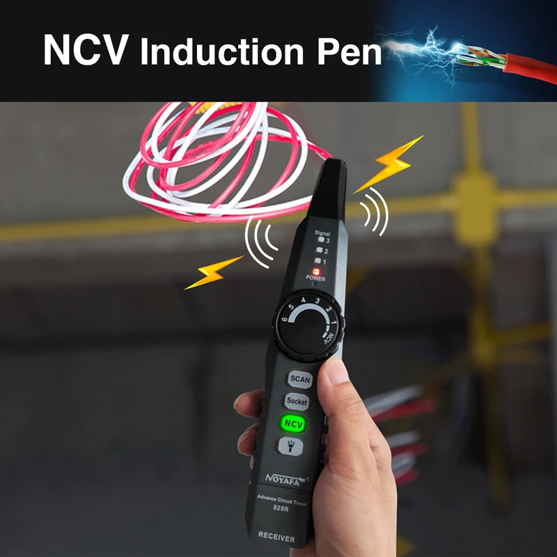 NOYAFA NF-825TMR tragač kablova, RJ45, PoE test, predajnik i prijemnik, NCV detekcija napona - Image 2