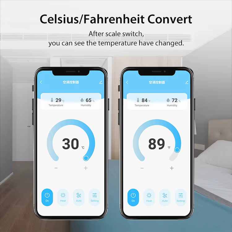 Tuya WiFi pametni upravljač za klimu sa davačem temperature i vlažnosti, LCD