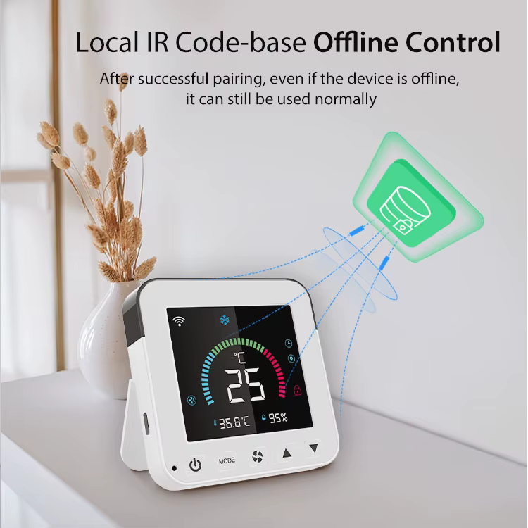 Tuya WiFi pametni upravljač za klimu sa davačem temperature i vlažnosti, LCD