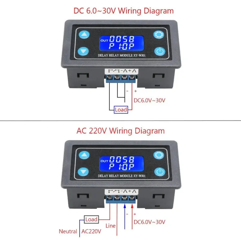 Programabilni tajmer digitalni relej XY-WJ01, 6–30 V DC, 0.01 s do 9999 min - Image 2