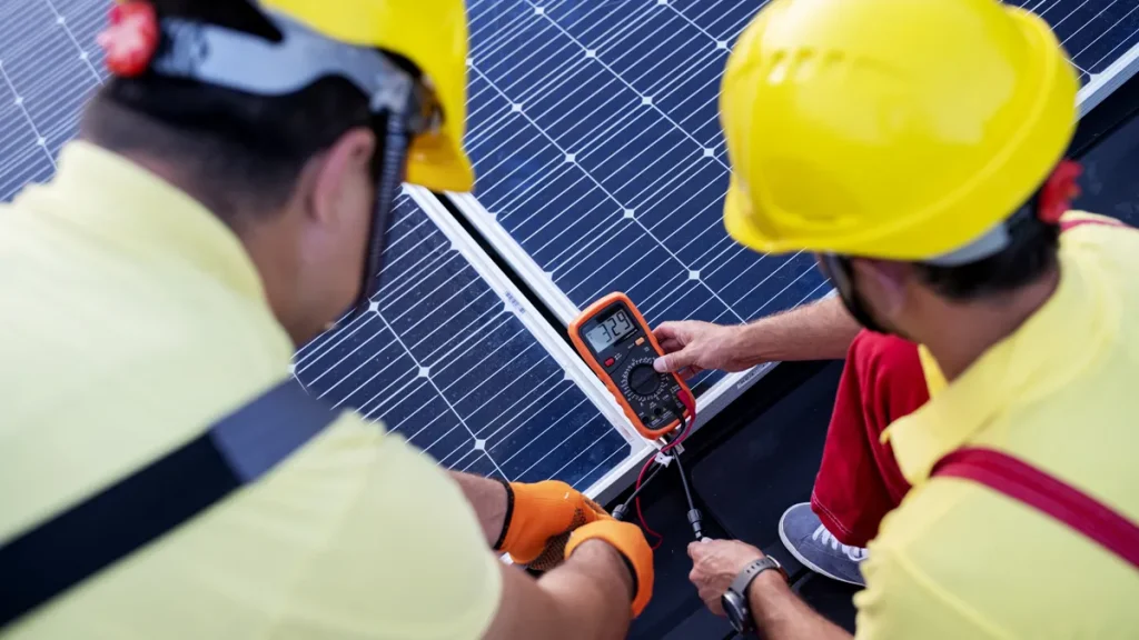 PV tester meri insolaciju na površini solarnog panela
