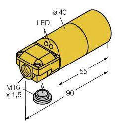 Turck NI20-K40SR-VN4X2 induktivni senzor 20 mm NPN, CO