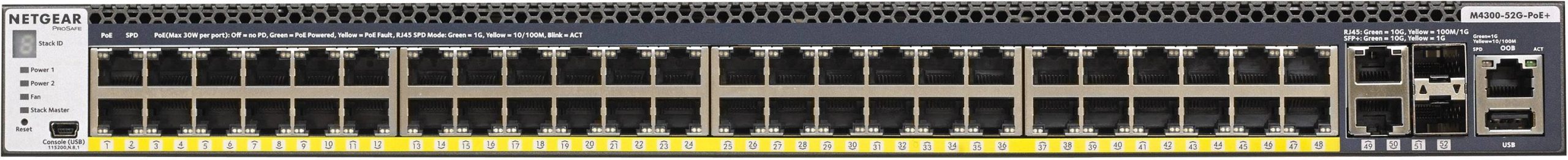 Netgear M4300 52xGB PoE+ Swch 1000W PSU mrežni svič
