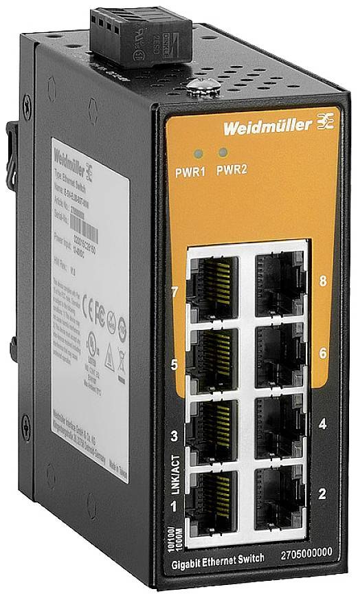 Weidmüller IE-SW-EL08-8GT-MINI industrijski Ethernet svič 10 / 100 / 1000 MBit/s