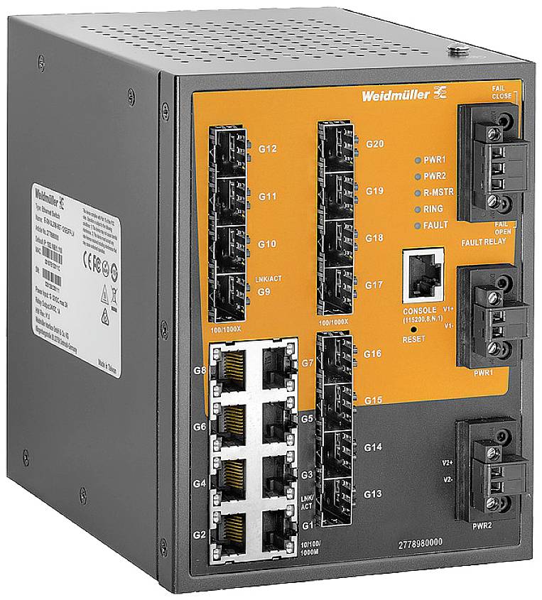 Weidmüller IE-SW-SL20M-8GT-12GESFP-LV industrijski Ethernet svič 10 / 100 / 1000 MBit/s