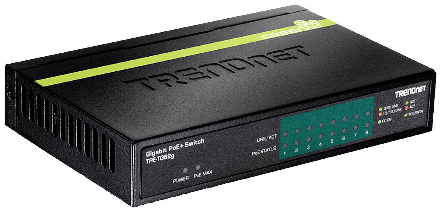 TRENDnet TPE TG82G - Switch - 8 x 10/100/1000 (PoE+) mrežni svič 1000 MBit/s