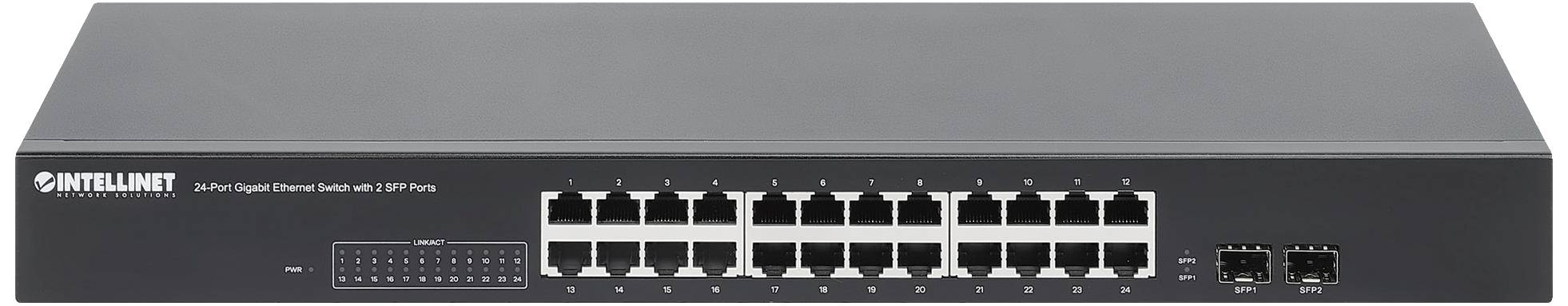 Intellinet 24-Port Gigabit Ethernet Switch mit 2 SFP-Ports IEEE 802.3az 19" Rackmount 19" mrežni svič 10 / 100 / 1000 MBit/s