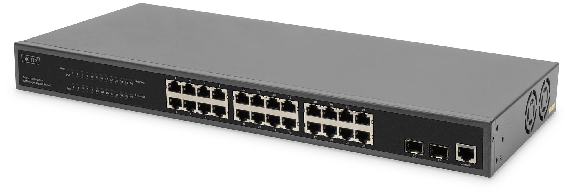 Digitus DN-95359 19" mrežni svič 24+2 vrata 10 / 100 / 1000 MBit/s