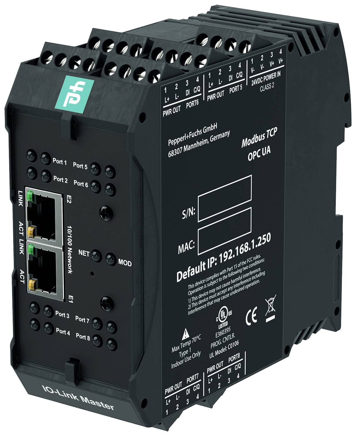Pepperl+Fuchs 70104878 ICE3-8IOL-K45S-RJ-45 24 V/DC