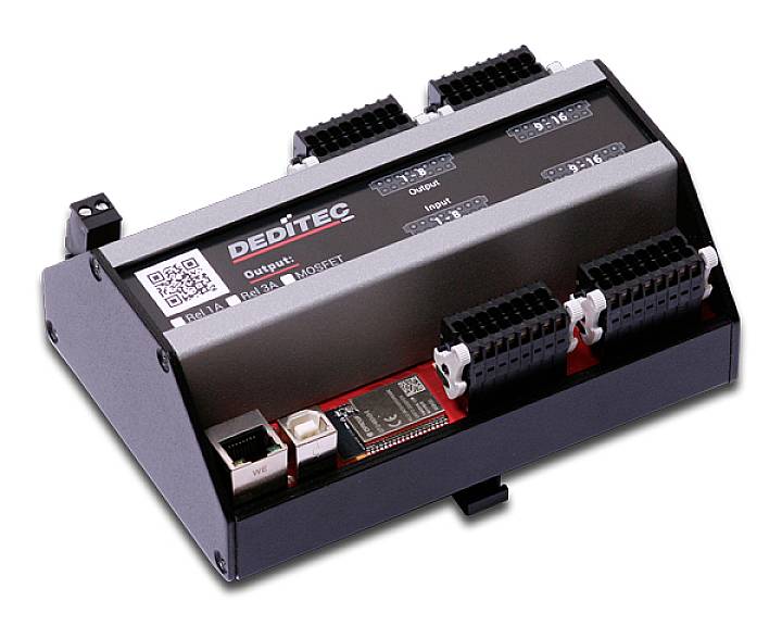Deditec BSW-O16-R16_3A BS modul 16 DI / 16 DO WiFi, Ethernet, USB 24 V/DC