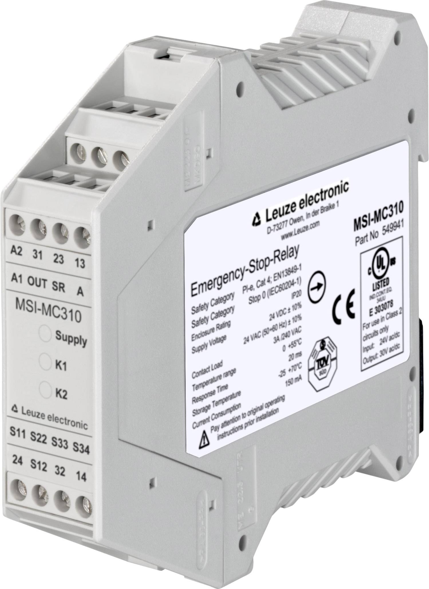 Leuze Electronic MSI-MC310 sigurnosni relej 2 NO kontakt, 1 NC kontakt