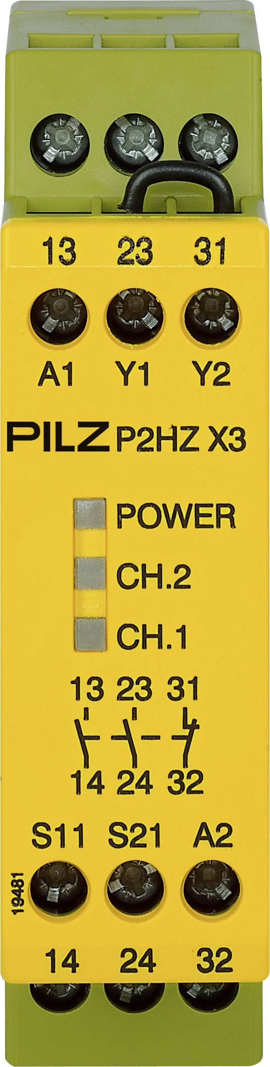PILZ P2HZ X3 24VDC 2n/o 1n/c sigurnosni relej 2 NO kontakt, 1 NC kontakt 24 V/DC