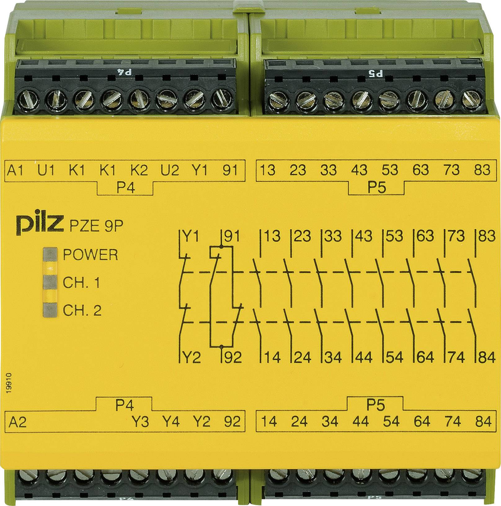 PILZ PZE 9P 24VACDC 8n/o 1n/c proširenje kontakta 8 NO kontakt, 1 NC kontakt